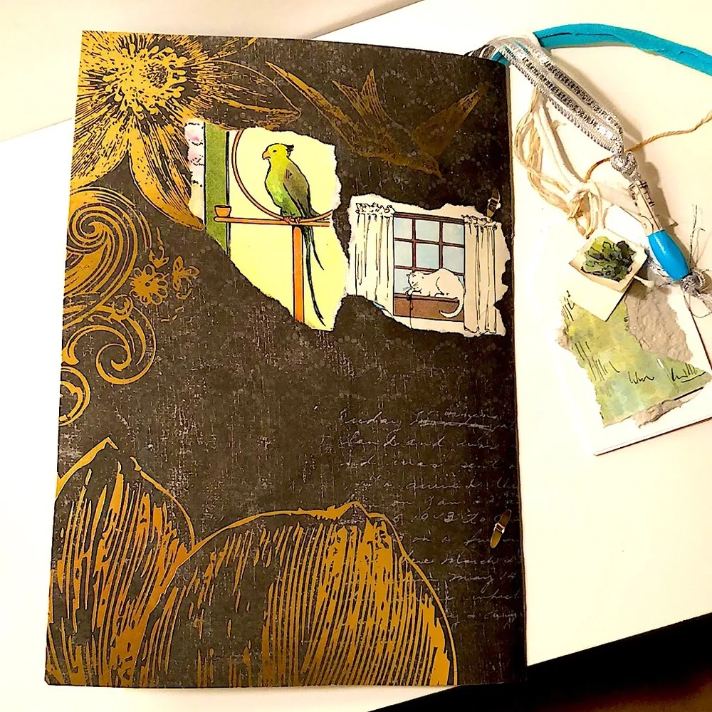NWT of a kind handmade happy friendship&fashion art journal notebook 📓🦋💕